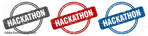 hackathon stamp. hackathon sign. hackathon label set