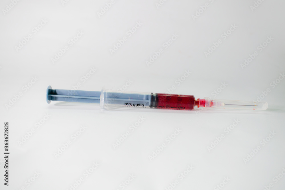 syringe on white background. syringe on white background.