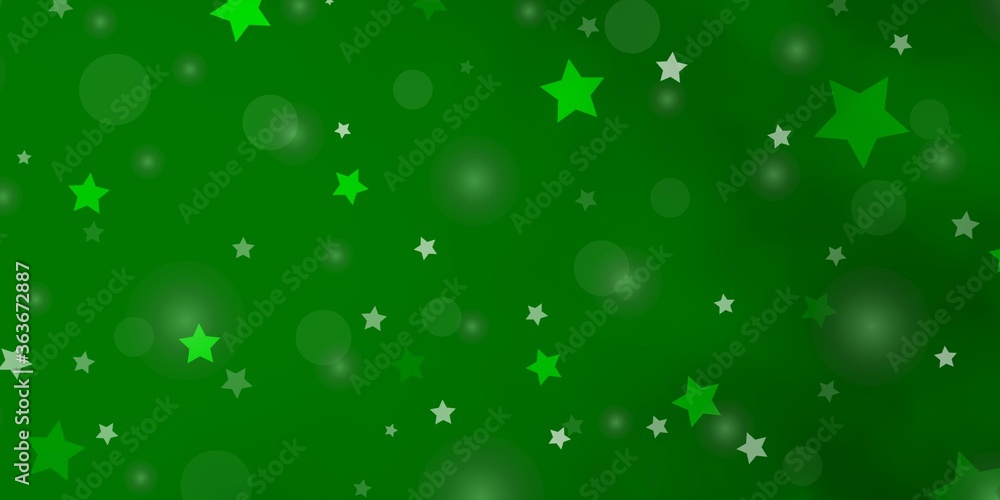 Light Green vector texture with circles, stars. Glitter abstract illustration with colorful drops, stars. Pattern for trendy fabric, wallpapers. Light Green vector texture with circles, stars. Glitter abstract illustration with colorful drops, stars. Pattern for trendy fabric, wallpapers.