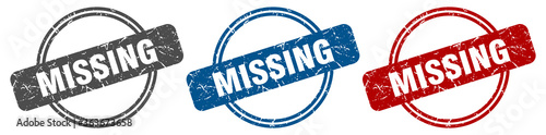 missing stamp. missing sign. missing label set