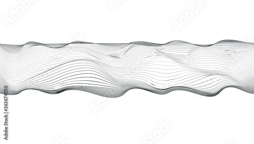 Abstract flow lines background . Fluid wavy shape .Striped linear pattern . Vector illustration