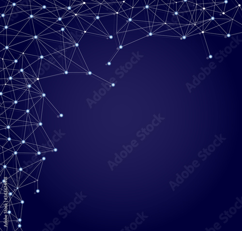 Network connect background, abstract vector. Digital network background with dots and lines for nodes, data and ai design.Abstract futuristic ai network, connecting lines and dots. Vector illustration