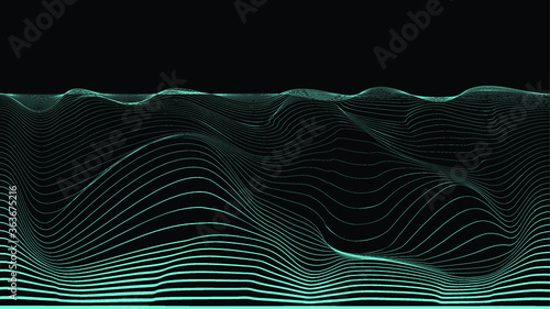 Abstract flow lines background . Fluid wavy shape .Striped linear pattern . Vector illustration