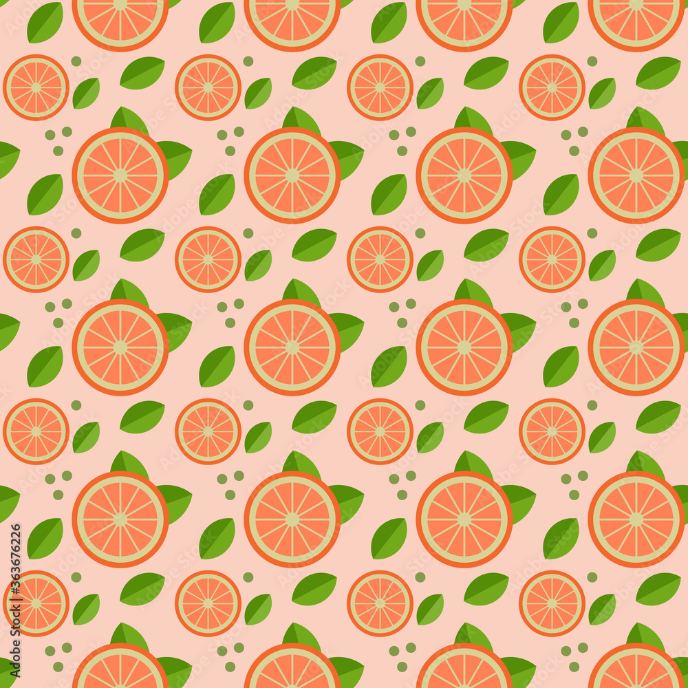 Orange leafs summer bright seamless pattern Orange leafs summer bright seamless pattern
