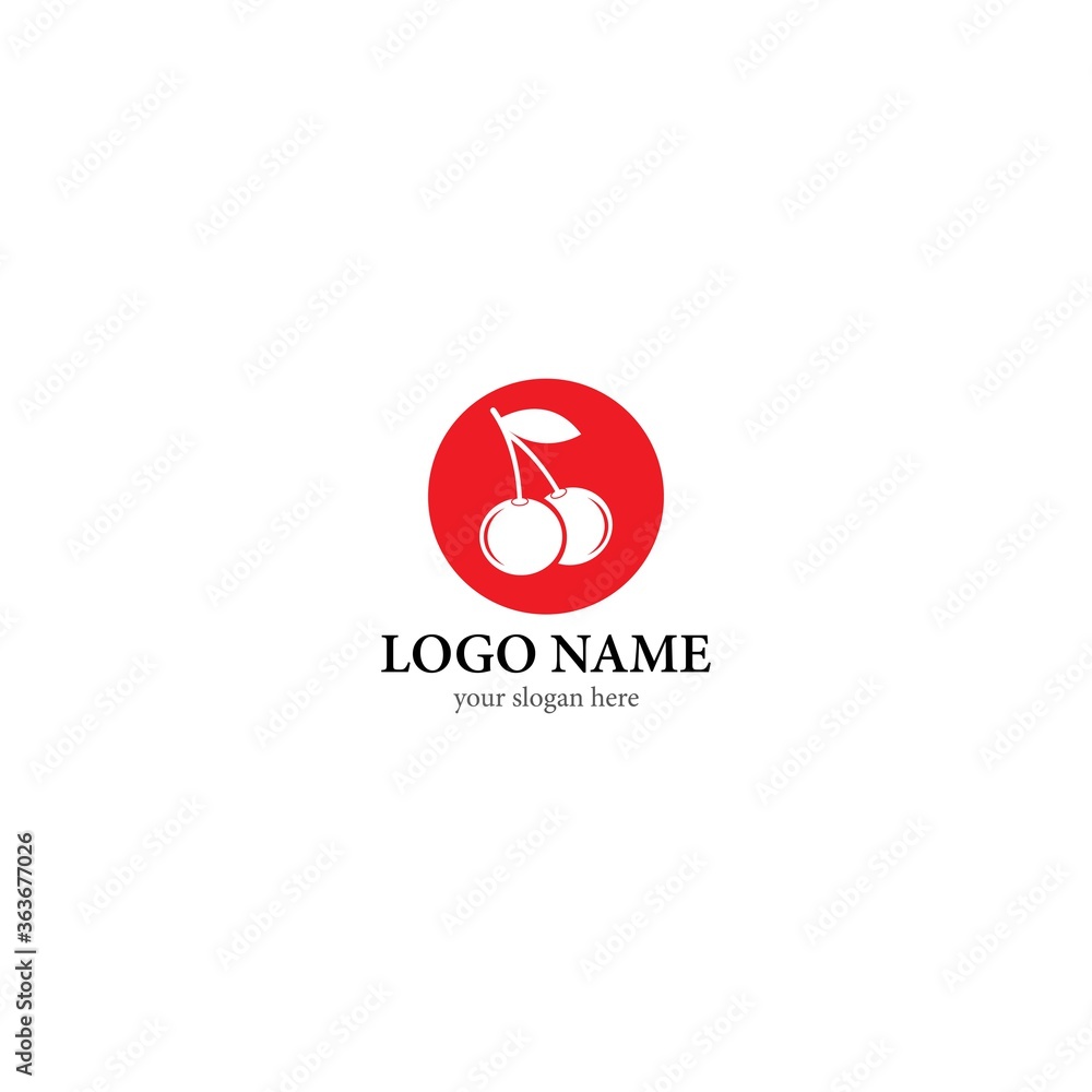 Cherry vector template icon design Cherry vector template icon design