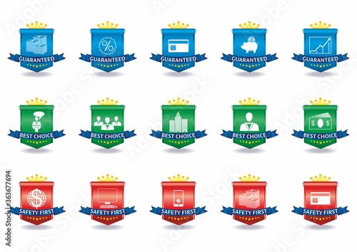 vector icons, business, shield warranty. Simple vector illustration for graphic and web design. photo