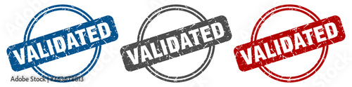 validated stamp. validated sign. validated label set