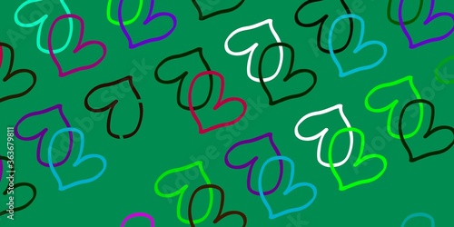 Light Multicolor vector backdrop with sweet hearts.