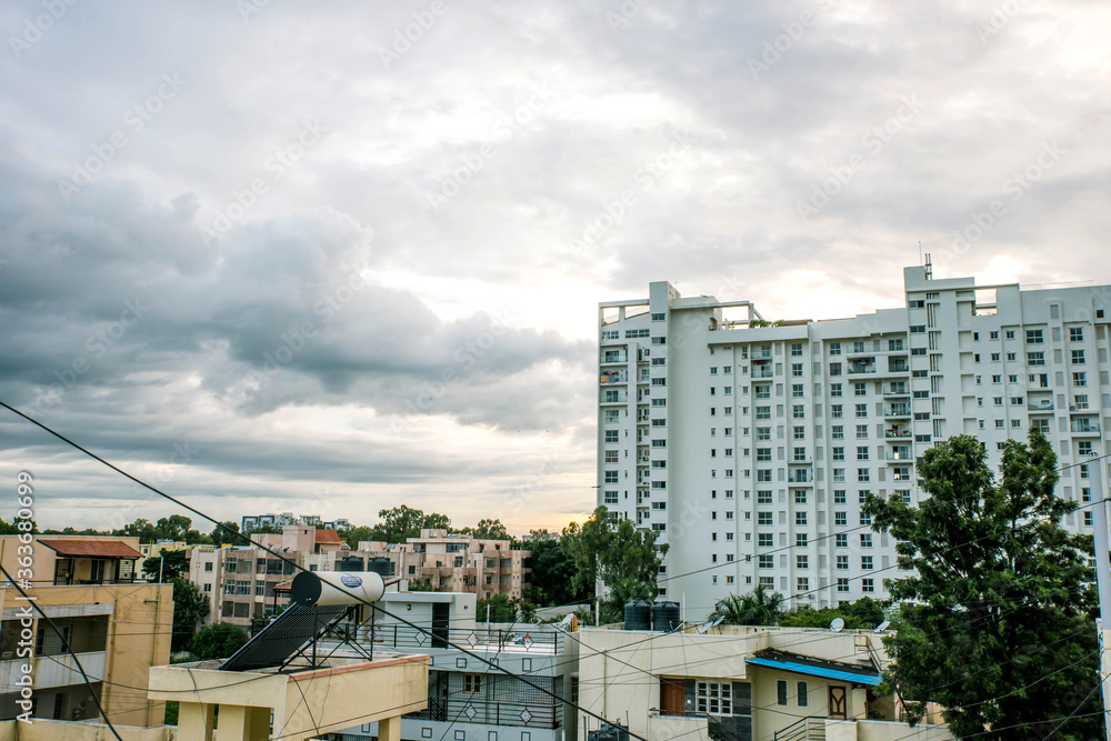 landscape of city building view