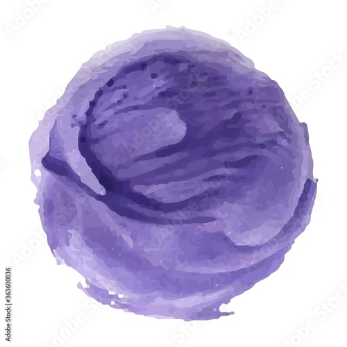Vector watercolor, blue circle on a white background, stock illustration for design and decor, banner, template, postcard, card.