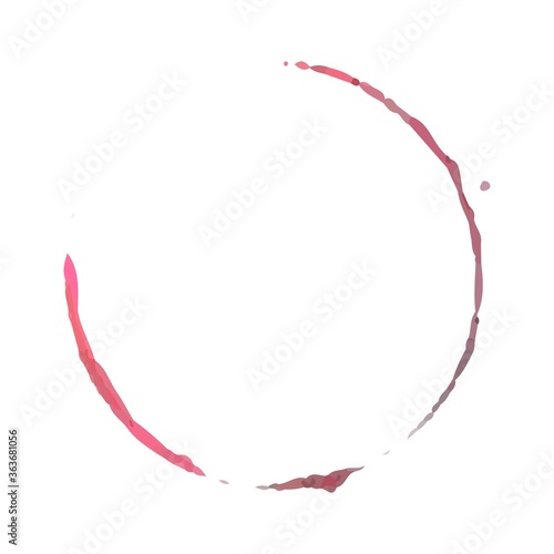 Vector watercolor, circle of bright pink color on a white background, stock illustration for design and decor, banner, template, postcard, card.