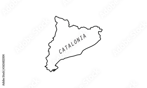 Catalonia map outline country vector illustration