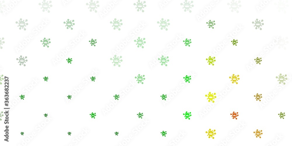 Light green, red vector template with flu signs.