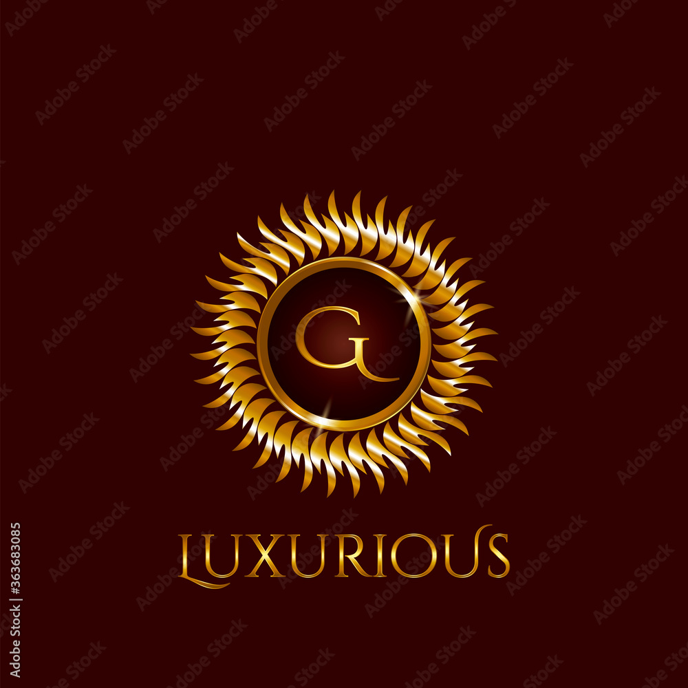 Fototapeta premium Luxury Golden letter G Circle Logo vector design