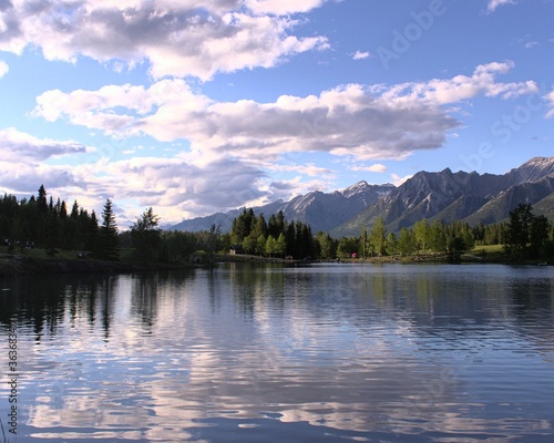 mountain lake reflection