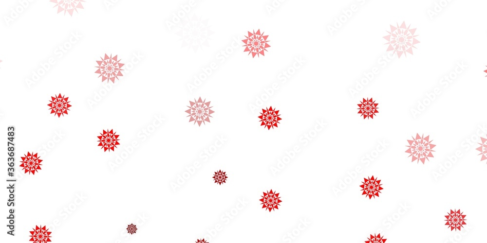 Light red vector layout with beautiful snowflakes. Light red vector layout with beautiful snowflakes.