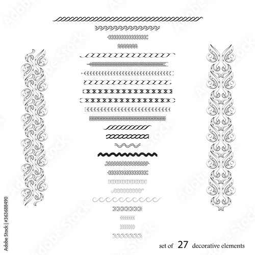 Vector with calligraphic decorative elements