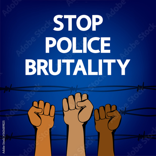 Photos Stop Police Brutality banner,  vector concept