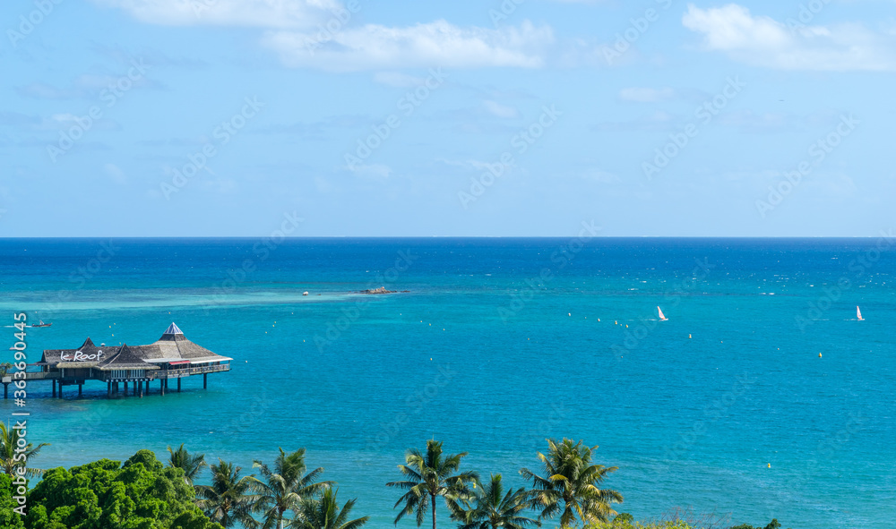 Fototapeta premium tropical island in new caledonia. sky and sea are blue