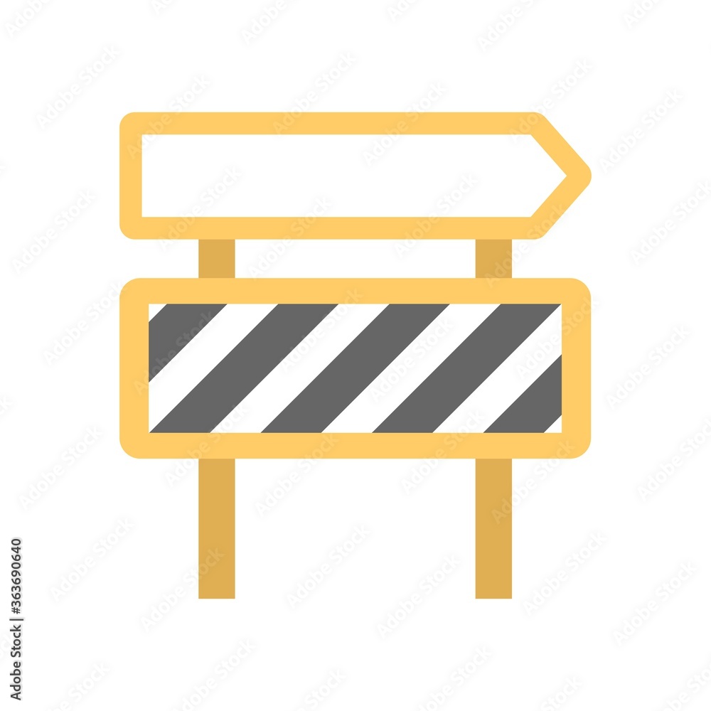 Under construction icon illustration in flat design style. Warning sign. Under construction icon illustration in flat design style. Warning sign.
