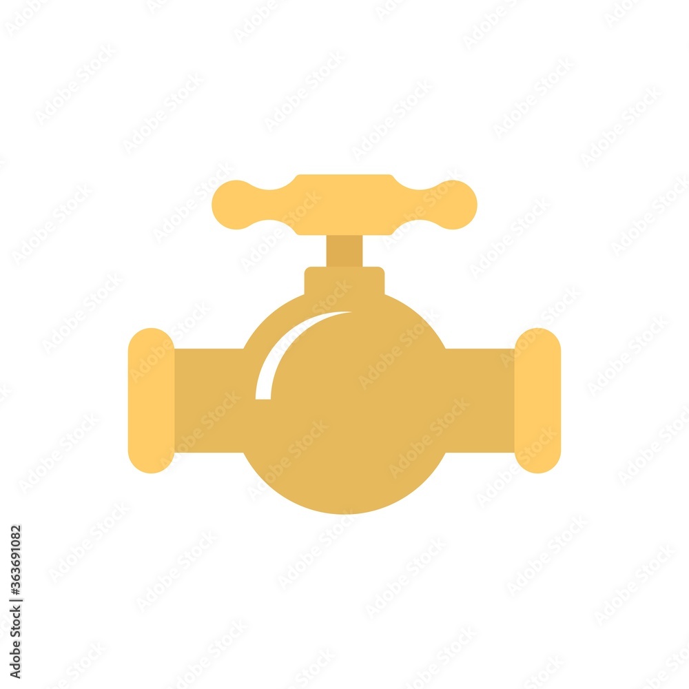 Industrial pipeline valve icon illustration in flat design style. Industrial pipeline valve icon illustration in flat design style.