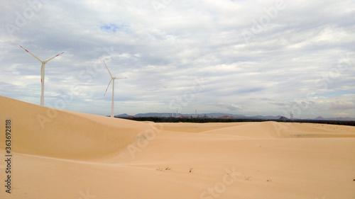 wind turbine on the beach