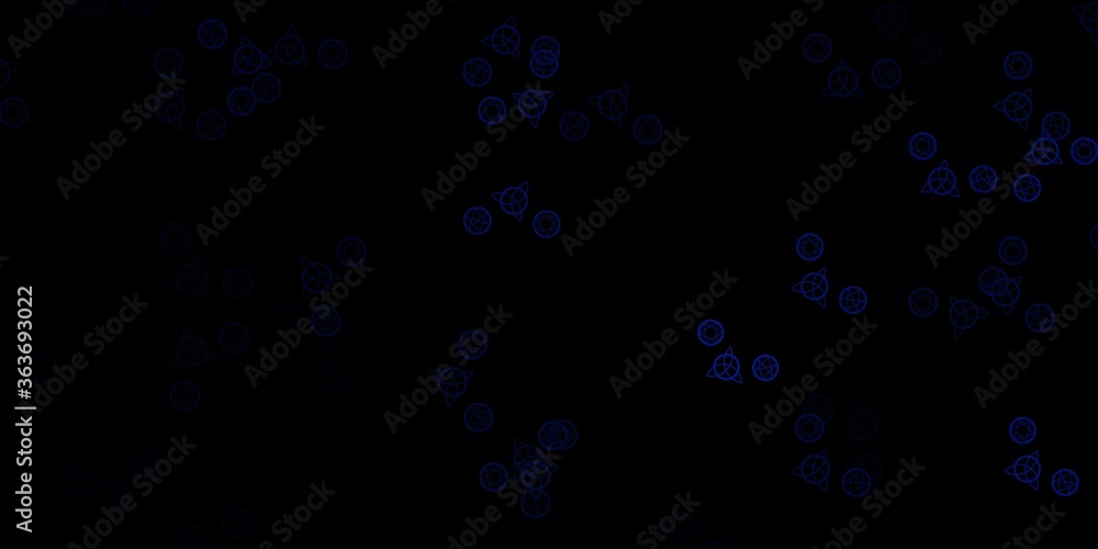 Dark BLUE vector backdrop with mystery symbols. Dark BLUE vector backdrop with mystery symbols.