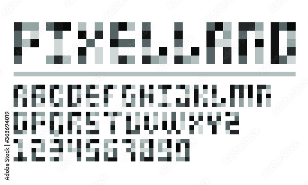 Flat square rectangle multi-grey tones typography ABC font family in square and rectangles for fun headlines and display lettering designs. Flat square rectangle multi-grey tones typography ABC font family in square and rectangles for fun headlines and display lettering designs.