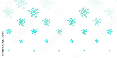 Light Green vector pattern with coronavirus elements.
