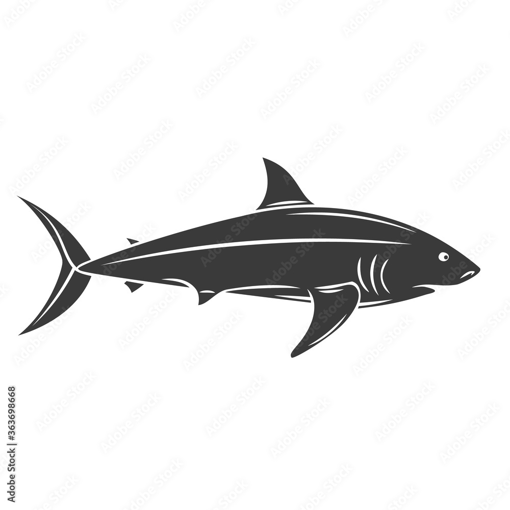 Shark fish glyph icon. Shark fish glyph icon.