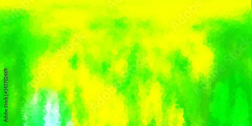 Light green, yellow vector abstract triangle template.