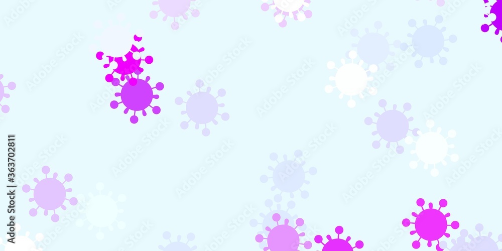 Light purple vector texture with disease symbols. Light purple vector texture with disease symbols.
