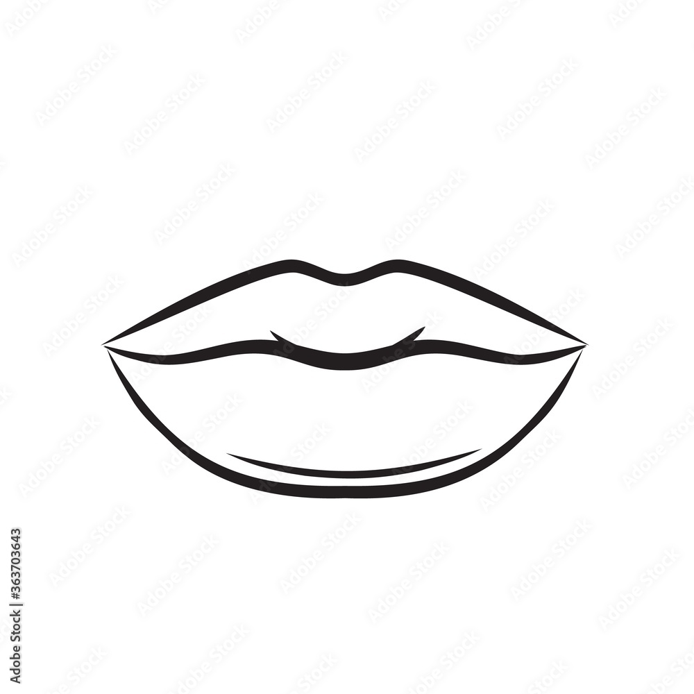 Lips or mouth icon. Lips or mouth icon.