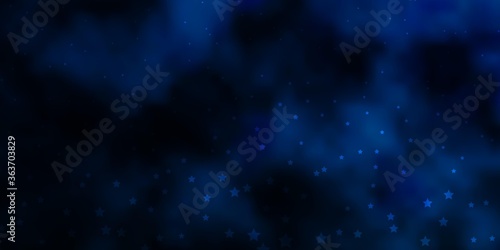 Dark BLUE vector texture with beautiful stars. Colorful illustration in abstract style with gradient stars. Best design for your ad  poster  banner.