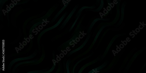 Dark Green vector background with bows. Colorful geometric sample with gradient curves. Smart design for your promotions.