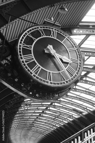 Old clock in York Station UK. Photo for art decoration and blog story.