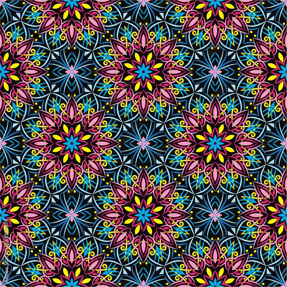Abstract background ornament illustration. Vector textile print for bed linen, jacket, package design, fabric and fashion concepts. Seamless pattern with flowers Abstract background ornament illustration. Vector textile print for bed linen, jacket, package design, fabric and fashion concepts. Seamless pattern with flowers