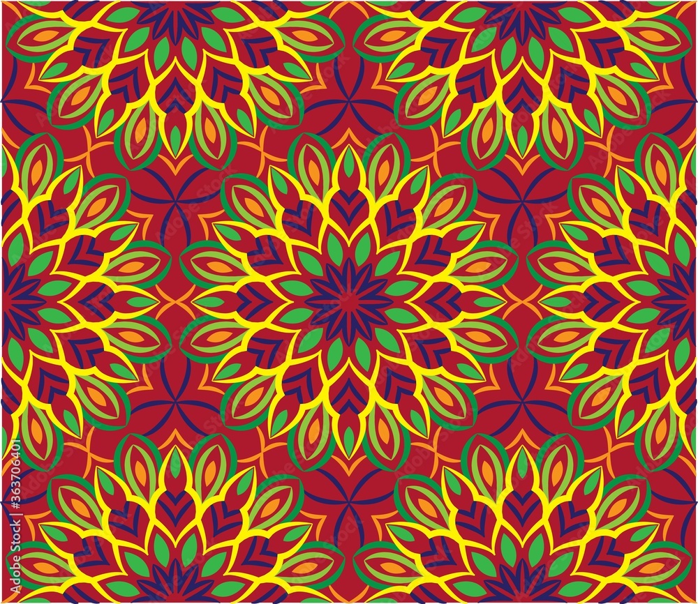 Ornamental mandala design abstract background. Seamless pattern with flowers Ornamental mandala design abstract background. Seamless pattern with flowers