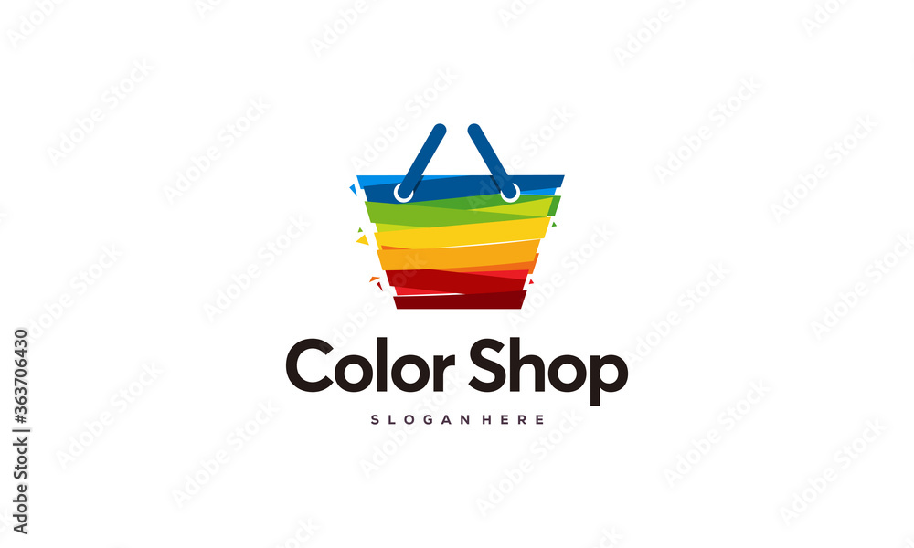 Colorful Shop Logo concept, Online Shop Logo designs Template