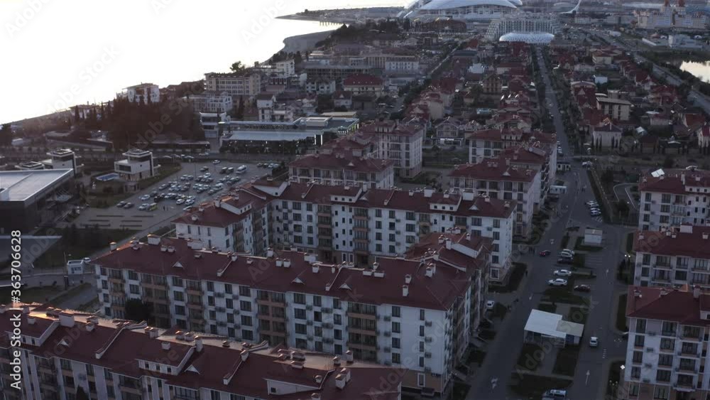 view of the facades of a residential area. view of the facades of a residential area.
