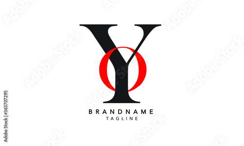 Alphabet letters Initials Monogram logo YO, OY, Y and O