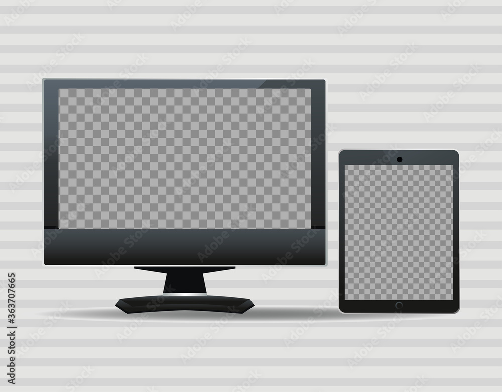 tablet and desktop digital devices technology icons tablet and desktop digital devices technology icons