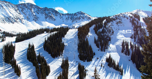 Canvas Print Colorado Ski Slopes on a Bright Sunny Day