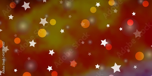 Light Multicolor vector template with circles, stars. Abstract design in gradient style with bubbles, stars. Template for business cards, websites.