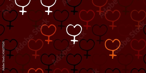 Light Pink vector backdrop with woman's power symbols.