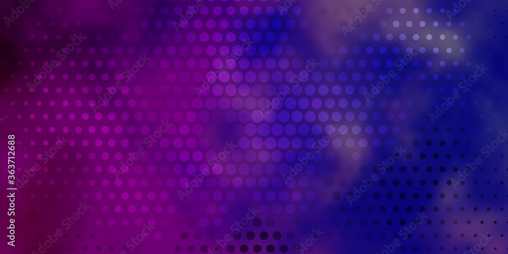 Dark Purple, Pink vector background with circles. Abstract colorful disks on simple gradient background. Pattern for websites, landing pages.