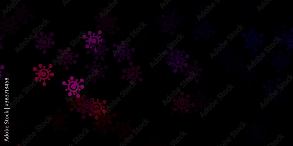 Dark pink, red vector template with flu signs. Dark pink, red vector template with flu signs.