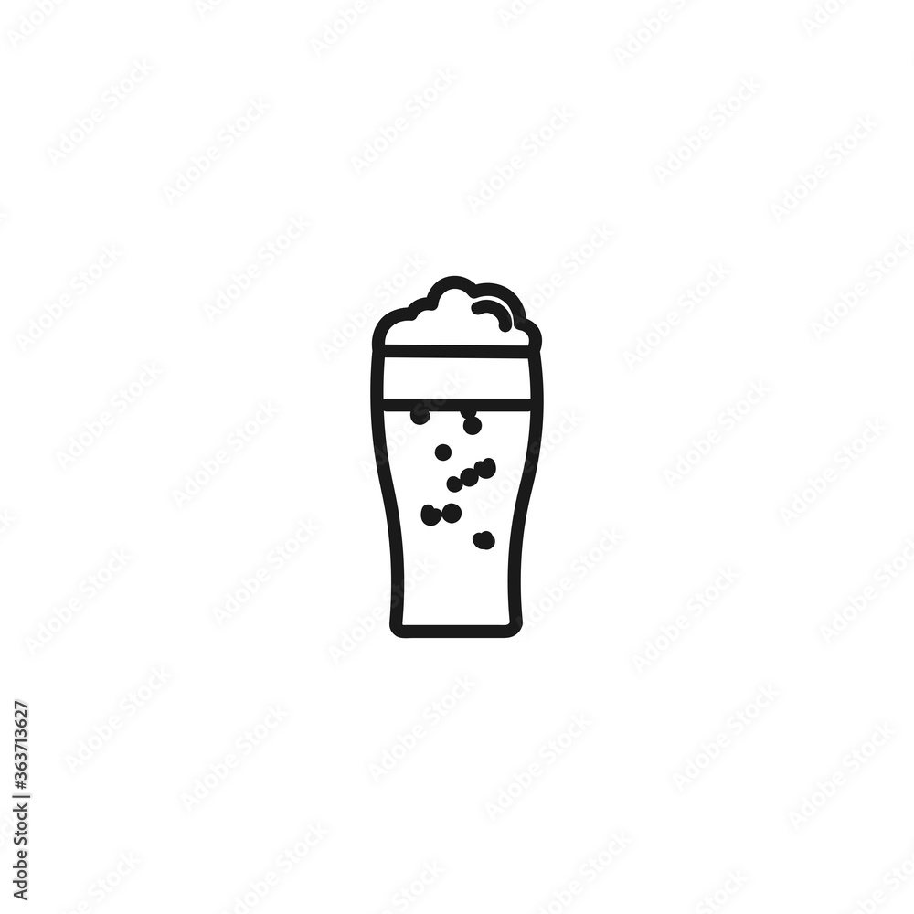 Beer glass line icon. isolated vector element Beer glass line icon. isolated vector element