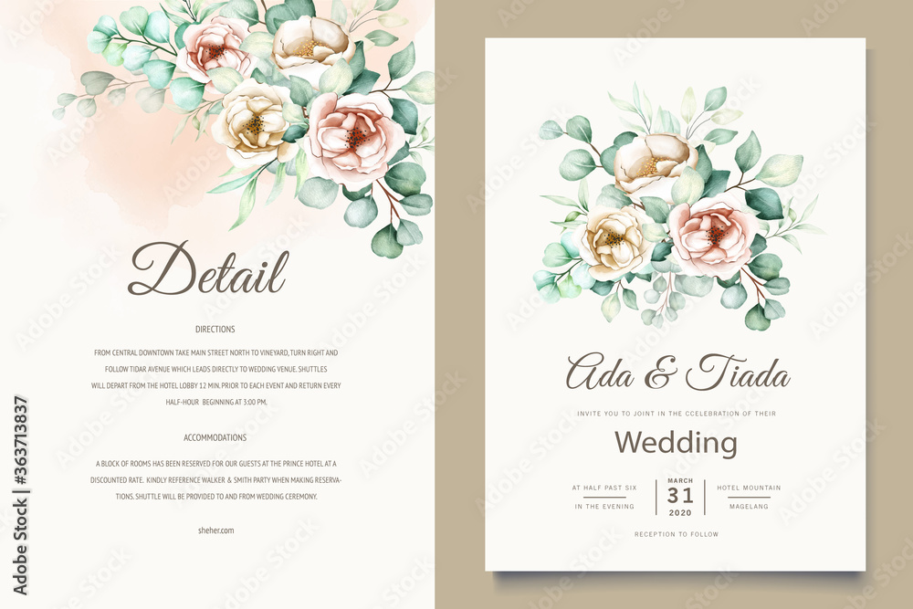 waetrcolor eucalyptus invitation card template waetrcolor eucalyptus invitation card template