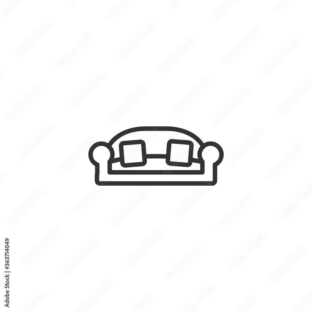 sofa line icon on white background